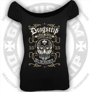 Dragstrip Kustom Womens Sugar Skull Gypsy Top